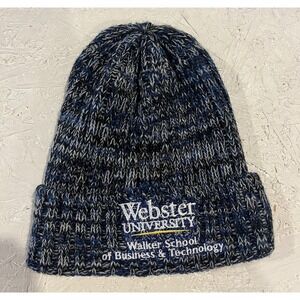 Webster University Knit Beanie Hat College Winter‎ Blue Business Technology